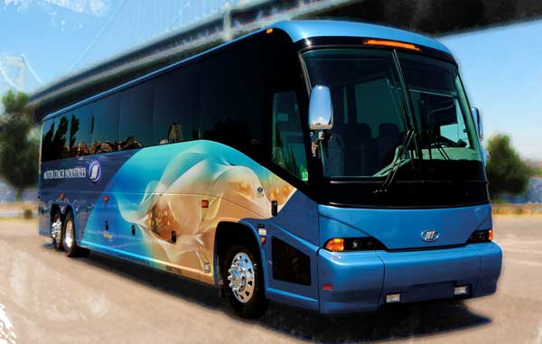 Photo of blue motorcoach