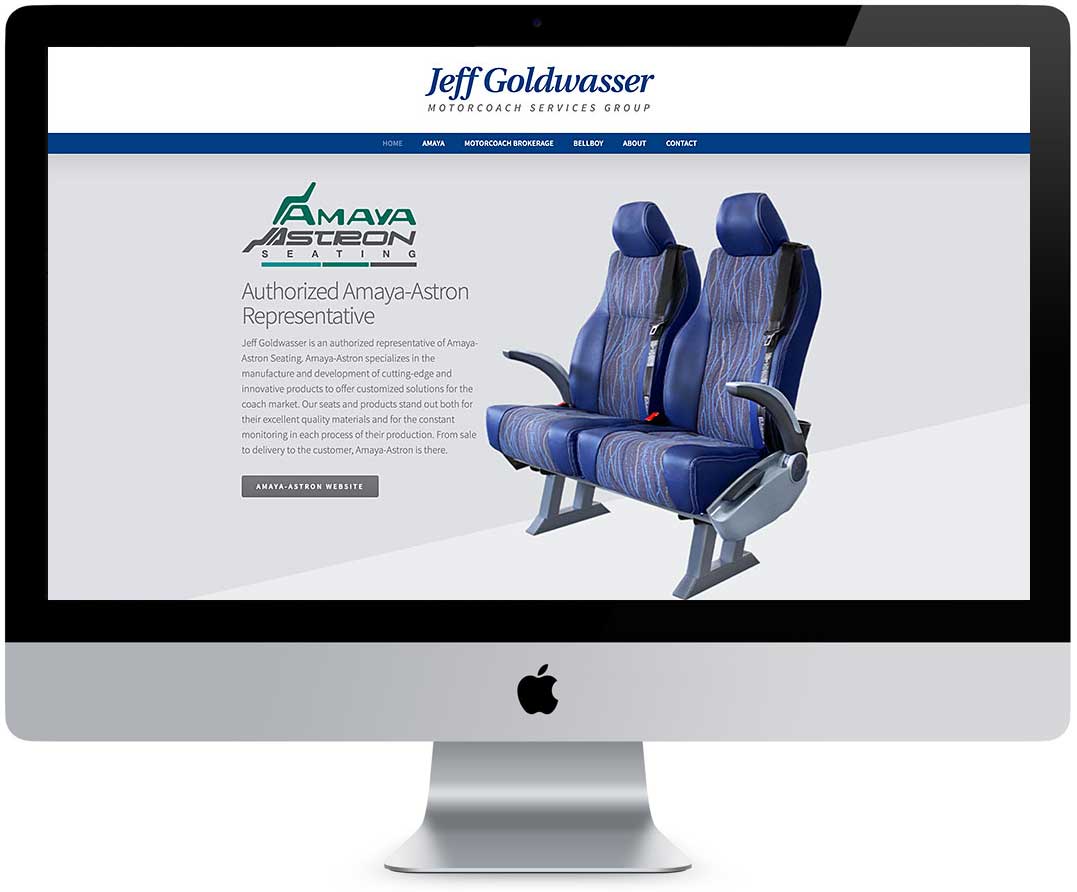 Jeff Goldwasser website displayed on computer screen
