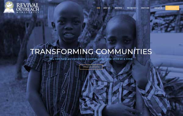 website homepage of Revival Outreach Ministries